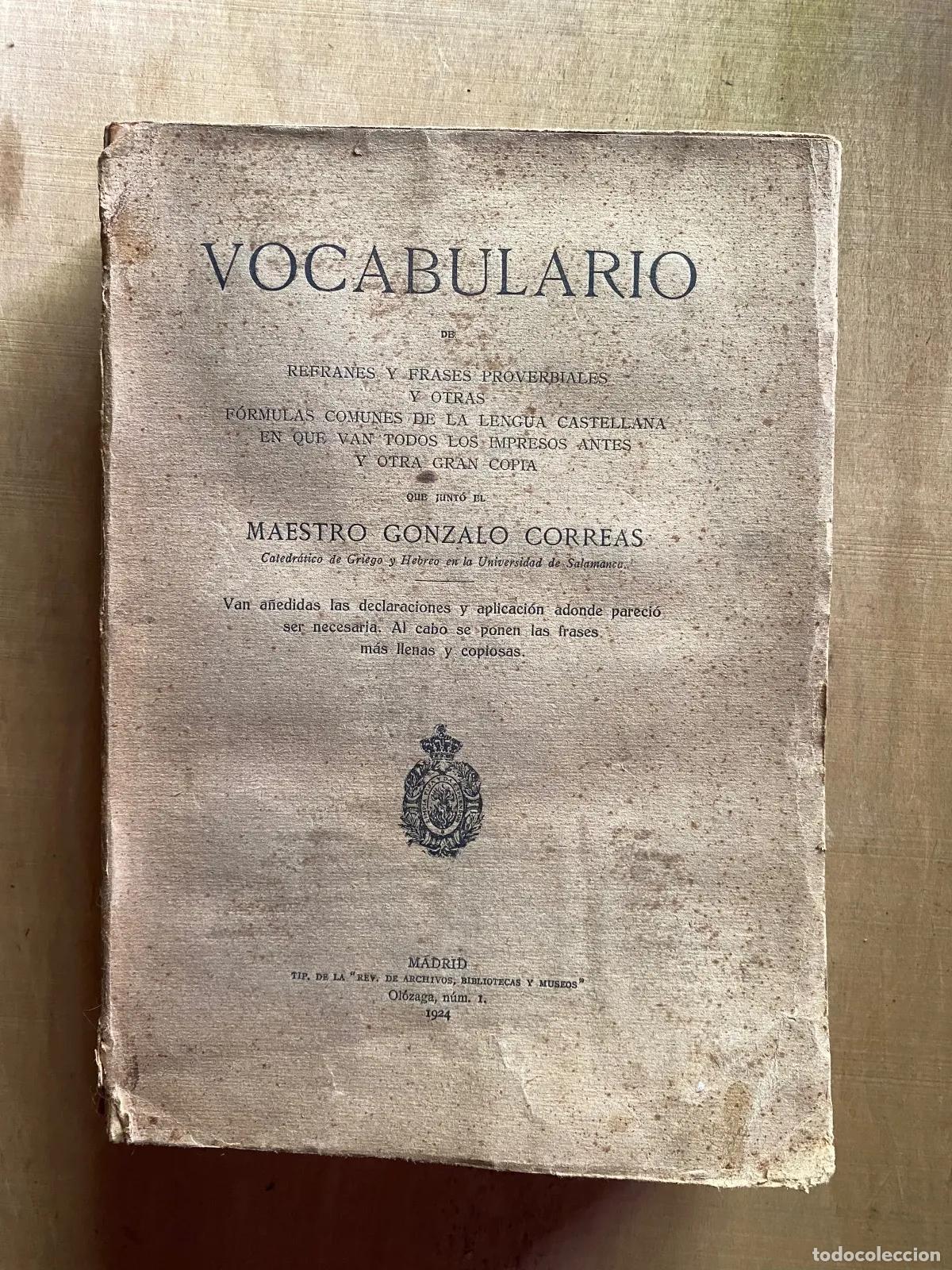 Livros em segunda m&atilde;o: Gonzalo Correas - Vocabulario de refranes y frases proverbiales