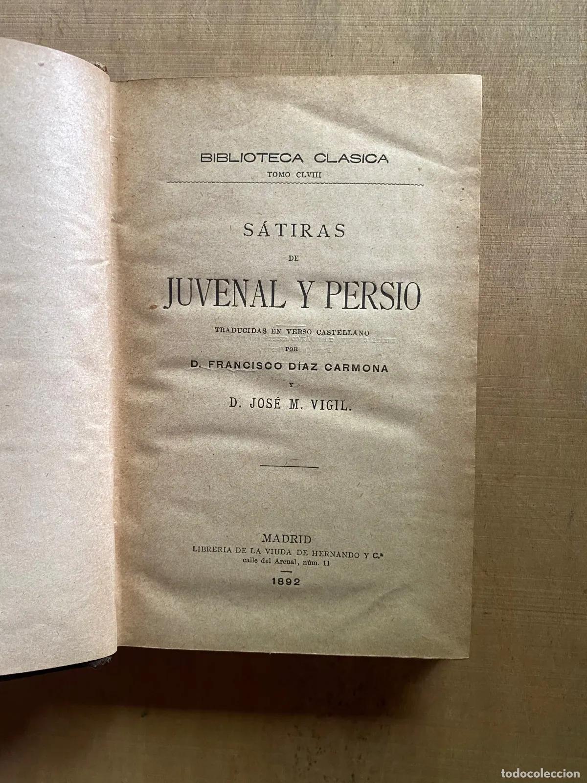 Livros em segunda m&atilde;o: Juvenal y Persio - Satiras de Juvenal y Persio
