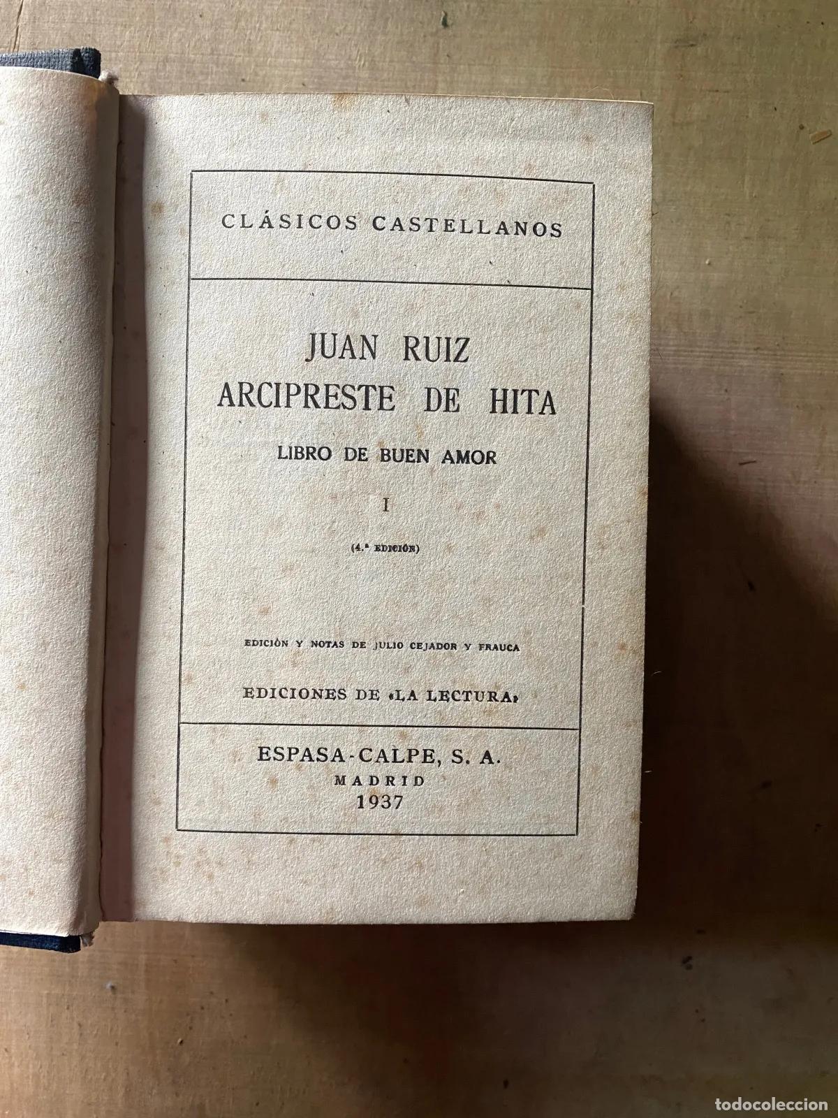 Livros em segunda m&atilde;o: Juan Ruiz, Arcipreste de Hita - Libro de buen amor 2 tomos