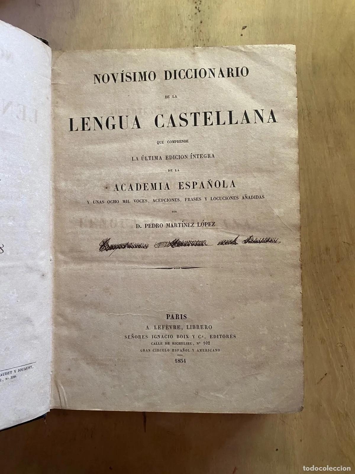 Libri di seconda mano: Pedro Martinez Lopez - Novisimo diccionario de la lengua castellana