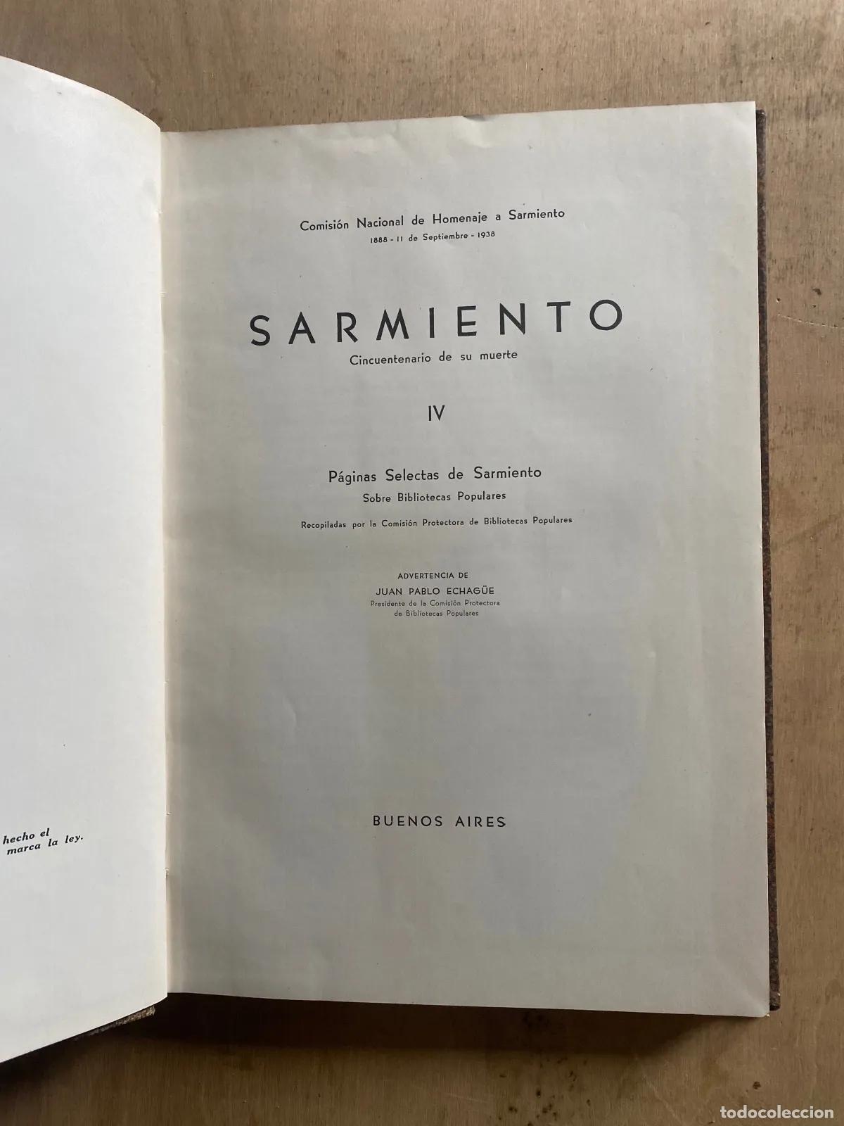 books: Domingo Faustino Sarmiento - Paginas selectas de Sarmiento sobre bibliotecas populares
