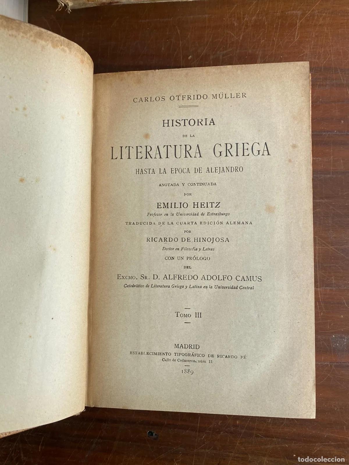 Libros: Karl Otfried M�ller - Historia de la literatura griega