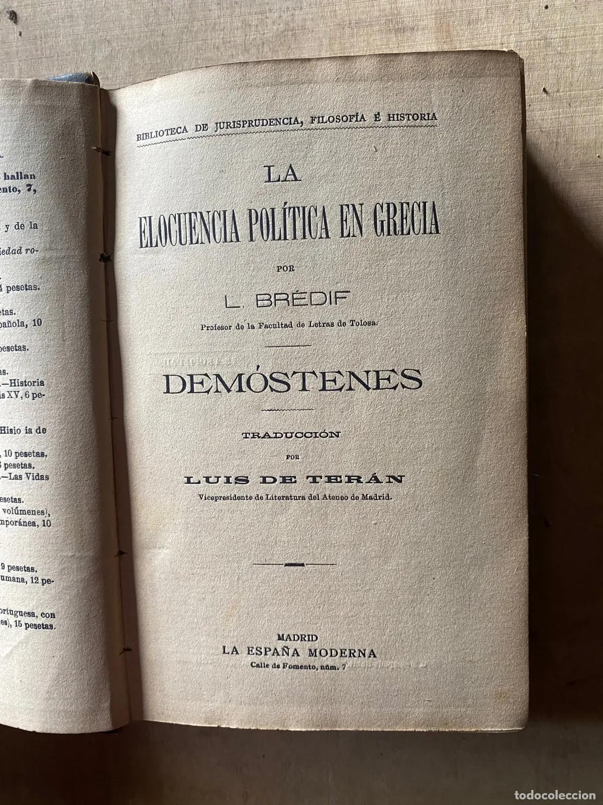 Libros: Leon Bredif - La elocuencia politica en Grecia