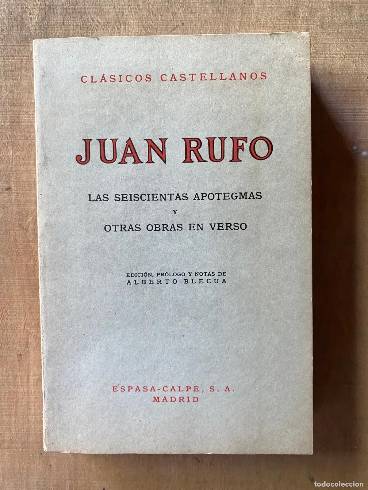 Livros em segunda m&atilde;o: Juan Rufo - Las seiscientas apotegmas