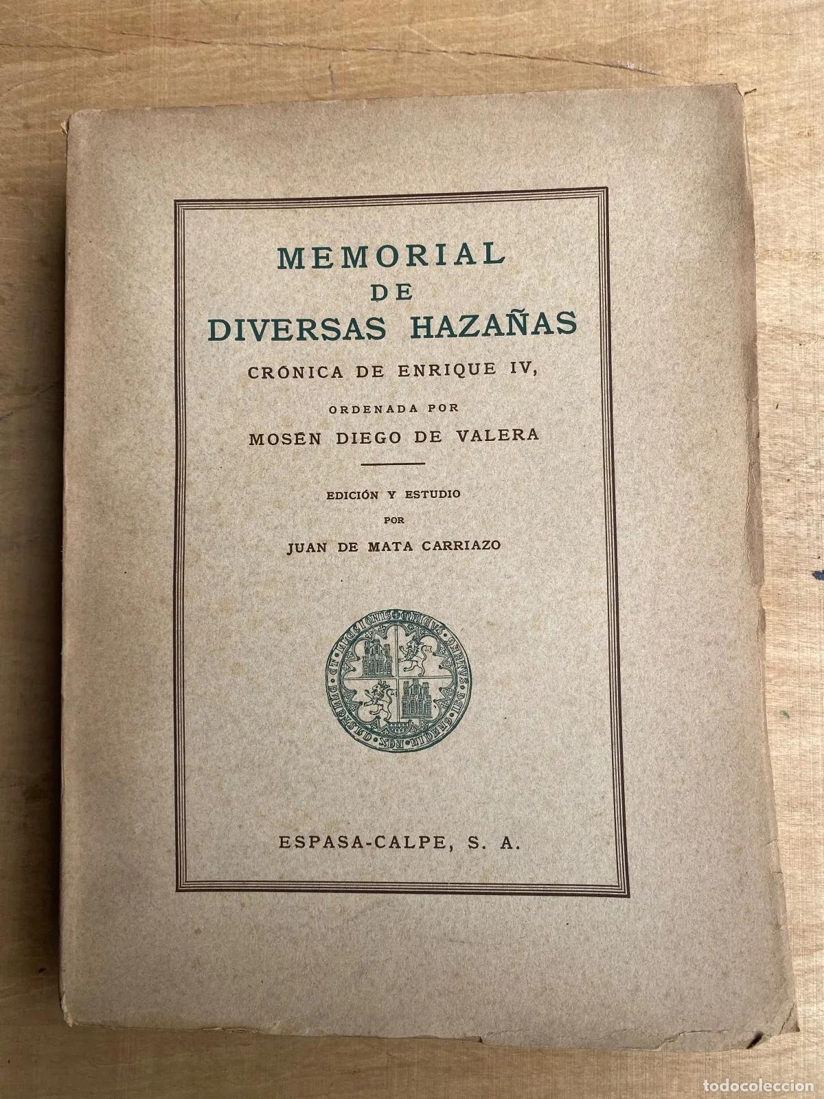 Livros em segunda m&atilde;o: Diego de Valera - Memorial de diversas haza�as