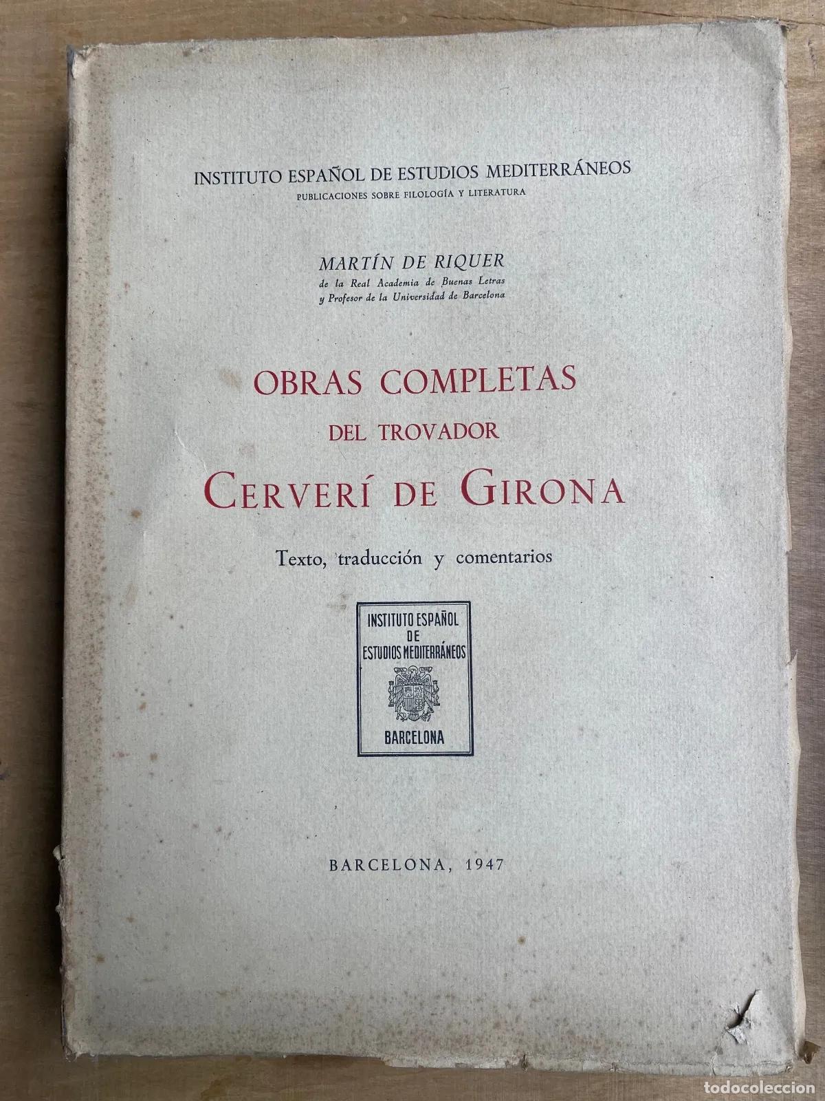books: Cerveri de Girona - Obras completas del trovador Cerveri de Girona