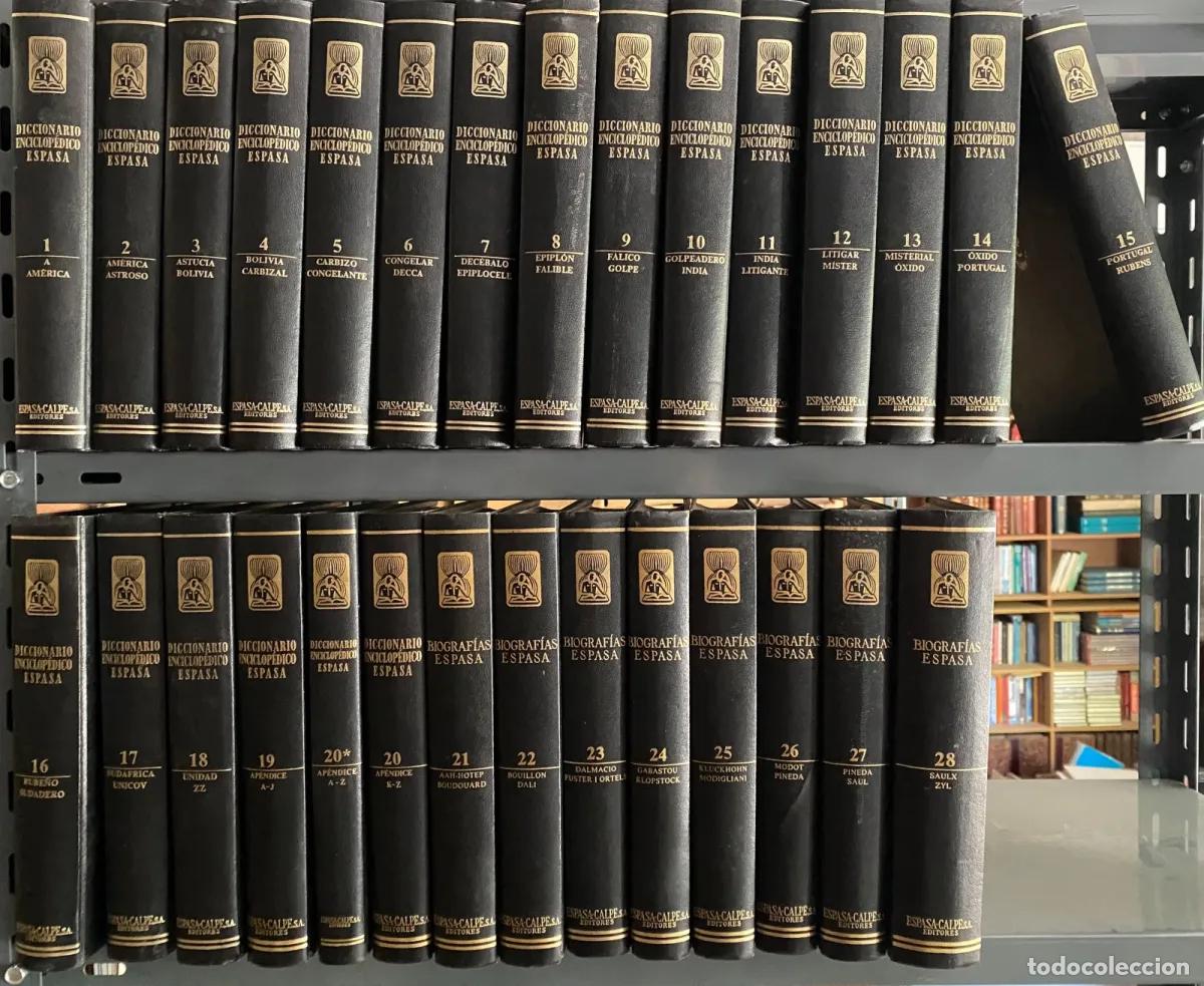 Livres: Diccionario enciclopedico Espasa + biografias espasa completo 29 tomos