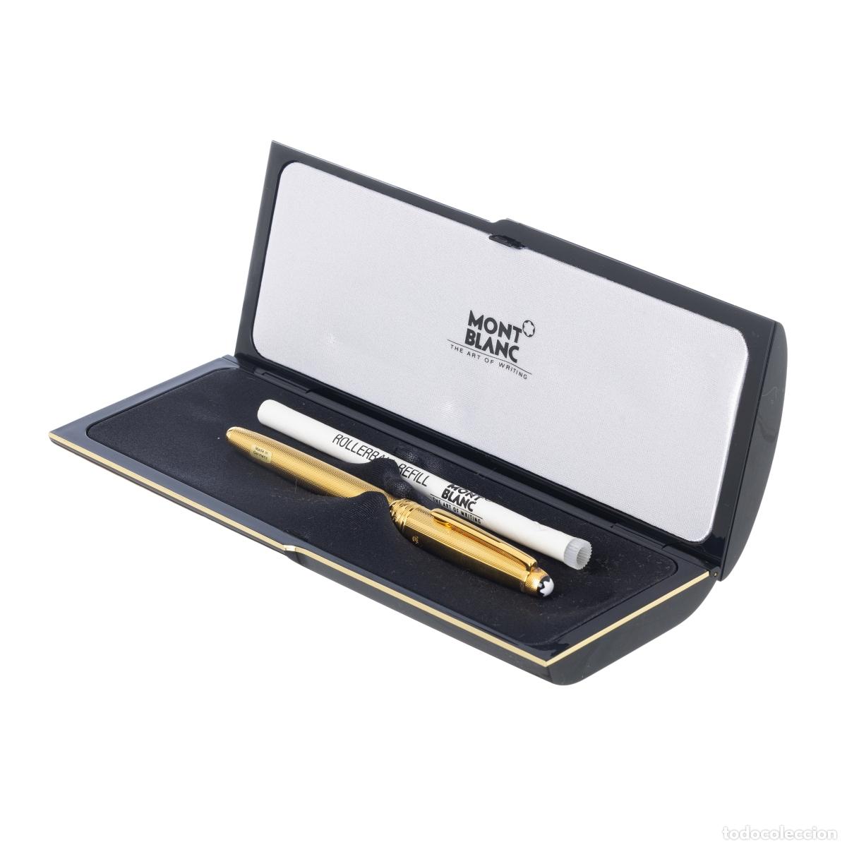 Livres: Plumas - Pluma Montblanc en plata ba&ntilde;ada en oro de 18 quilates.