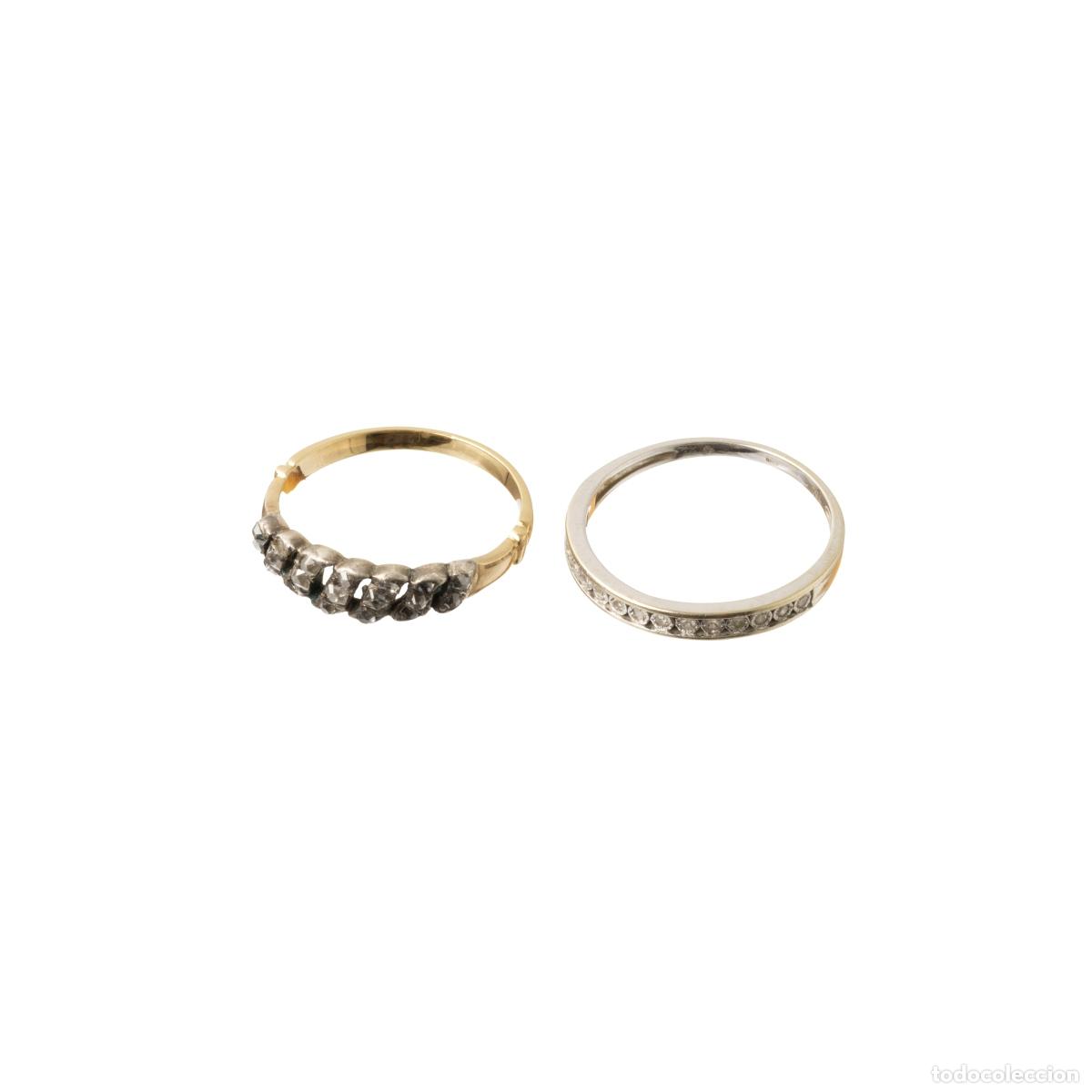books: Joyas - Tres anillos de oro de 18 quilates y diamantes - Siglo XIX