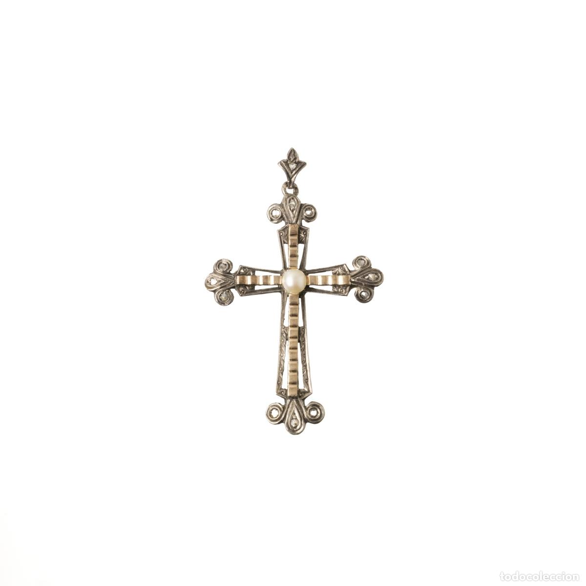 books: Joyas - Cruz de plata y oro de 19,2 quilates con diamantes