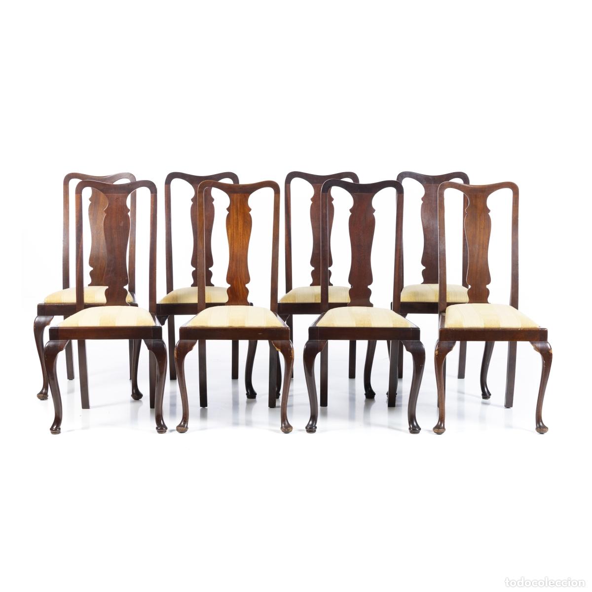 Libros: Muebles - Juego de ocho sillas estilo Reina Ana