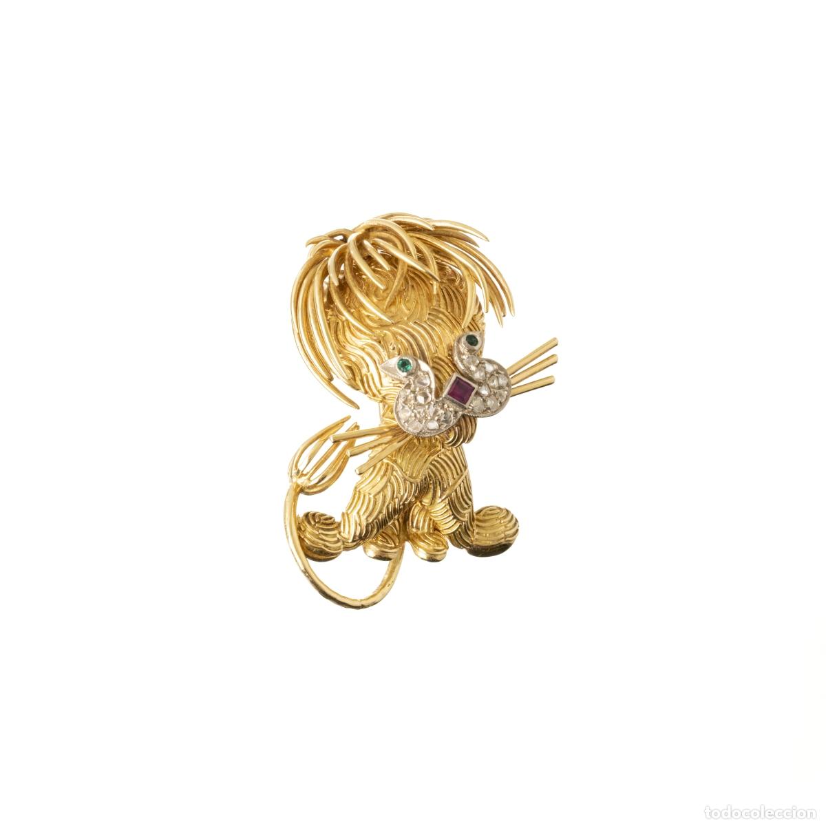 B&uuml;cher: Joyer&iacute;a - Broche de le&oacute;n en oro de 18 quilates y diamantes