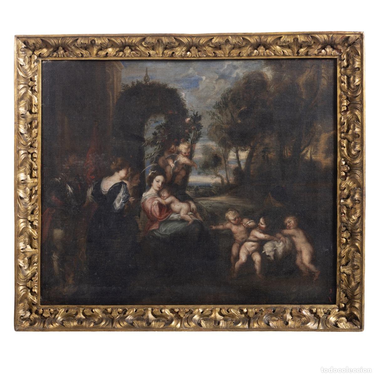 books: Pintura - C&iacute;rculo de Peter Paul Rubens - 'El descanso en la huida a Egipto con los santos' - Siglo X