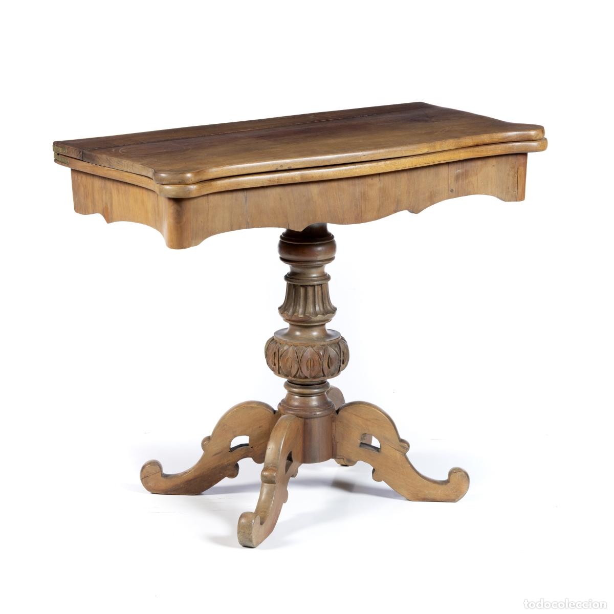 Libros: Mobiliario - Mesa de juegos de madera oleica - Siglo XIX