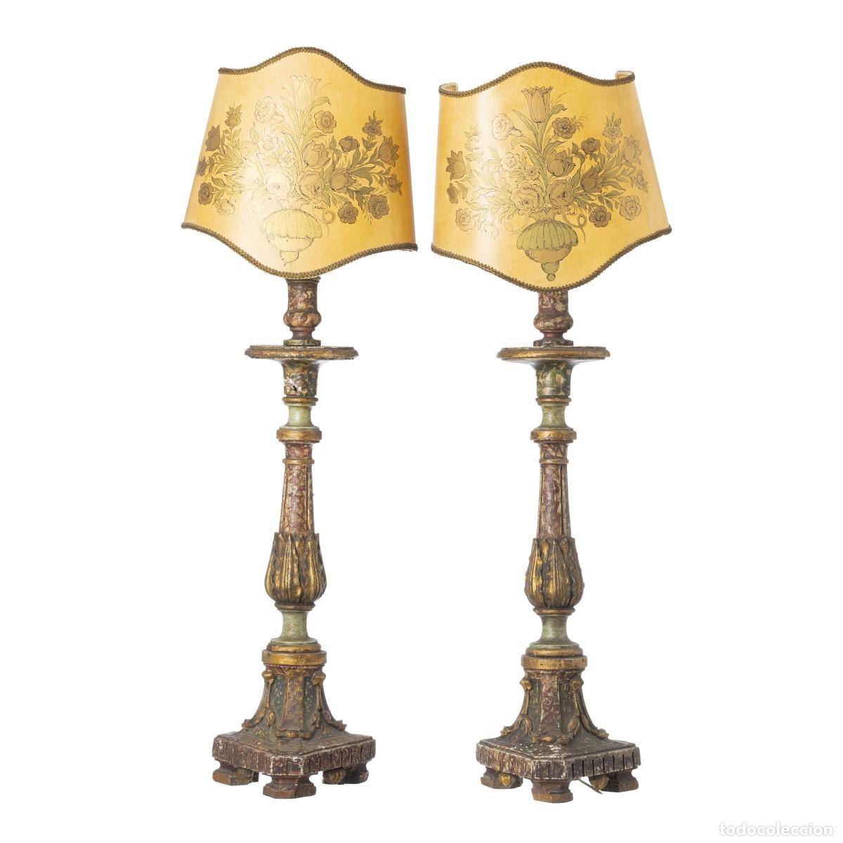 books: Arte sacro - Par de candelabros del reinado de la reina Mar&iacute;a I - Siglo XIX - 96 cm