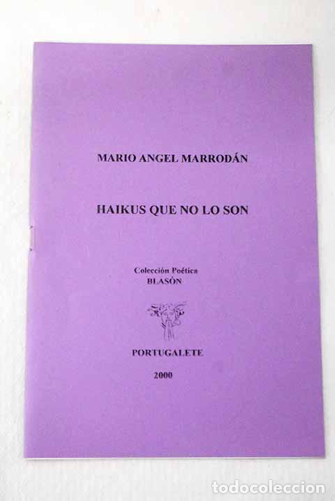 Libros: Haikus que no lo son.- Marrod&aacute;n, Mario &Aacute;ngel