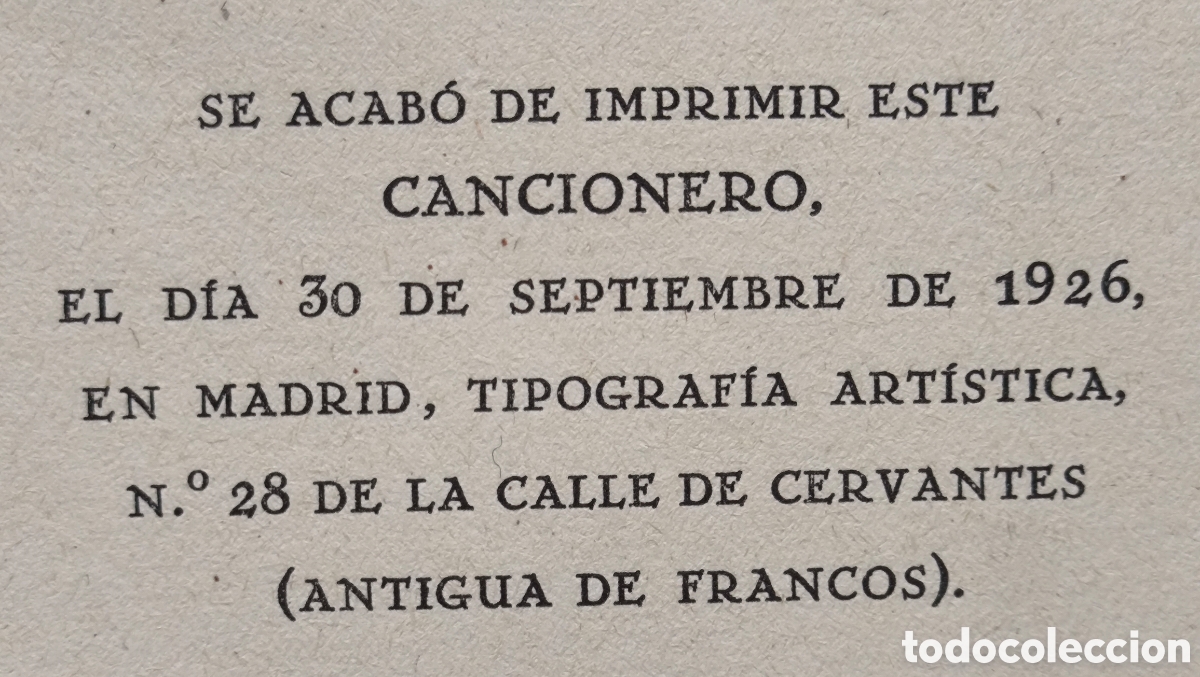 Libros: CANCIONERO DE MADRID LIBRO 1926 - Foto 2