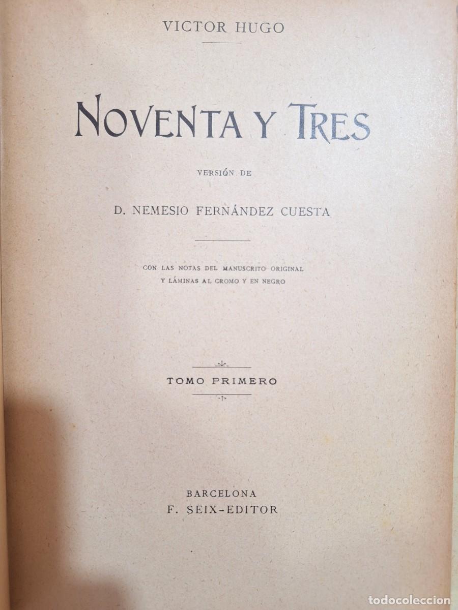 B&uuml;cher: OBRAS COMPLETAS. NOVENTA Y TRES 2 Tomos en un &uacute;nico Volumen OBRA COMPLETA. - HUGO, VICTOR