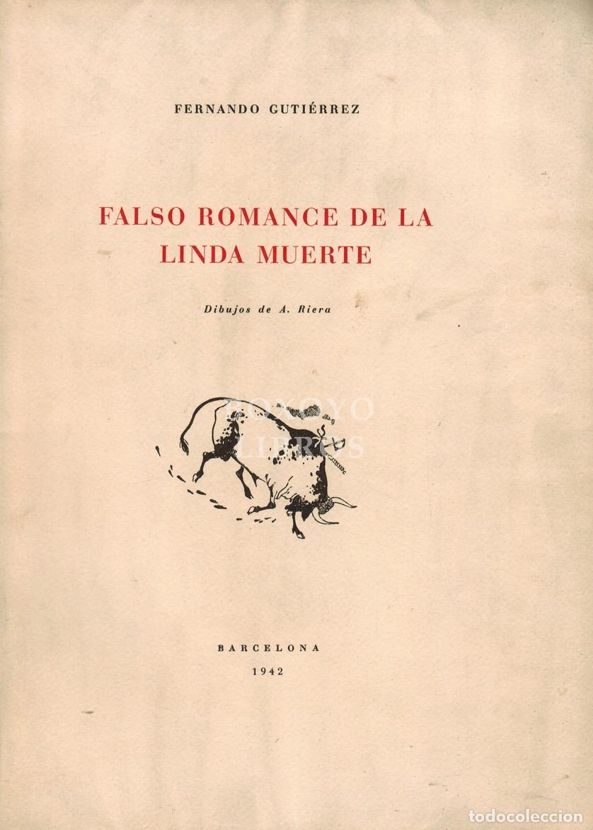 Libri di seconda mano: GUTI&Eacute;RREZ, Fernando. Falso romance de la linda muerte. Dibujos de A. Riera