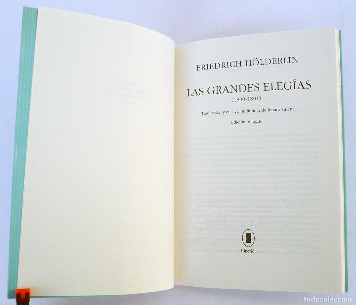 Libros: Las grandes elegias, Friedrich Holderlin - Foto 5
