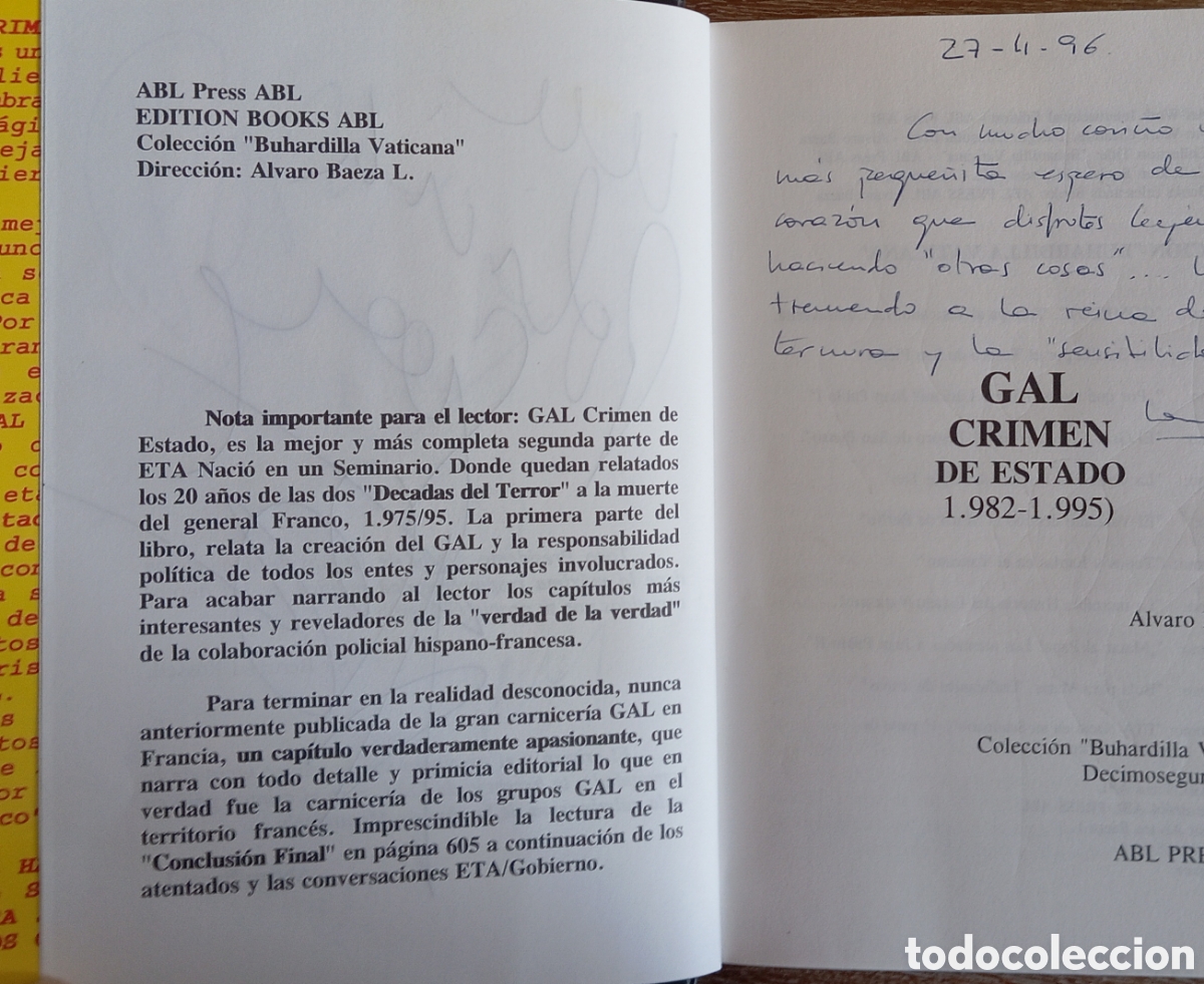 Libros: GAL CRIMEN DE ESTADO - ALVARO BAEZA - Foto 4