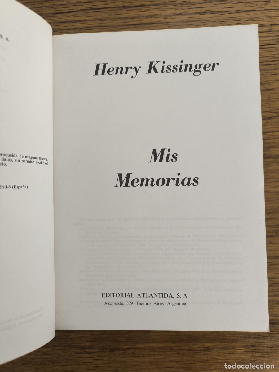Libros: Mis memorias - Henry Kissinger - Foto 3