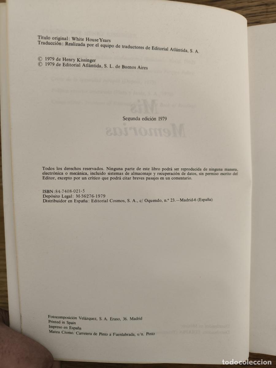 Libros: Mis memorias - Henry Kissinger - Foto 4
