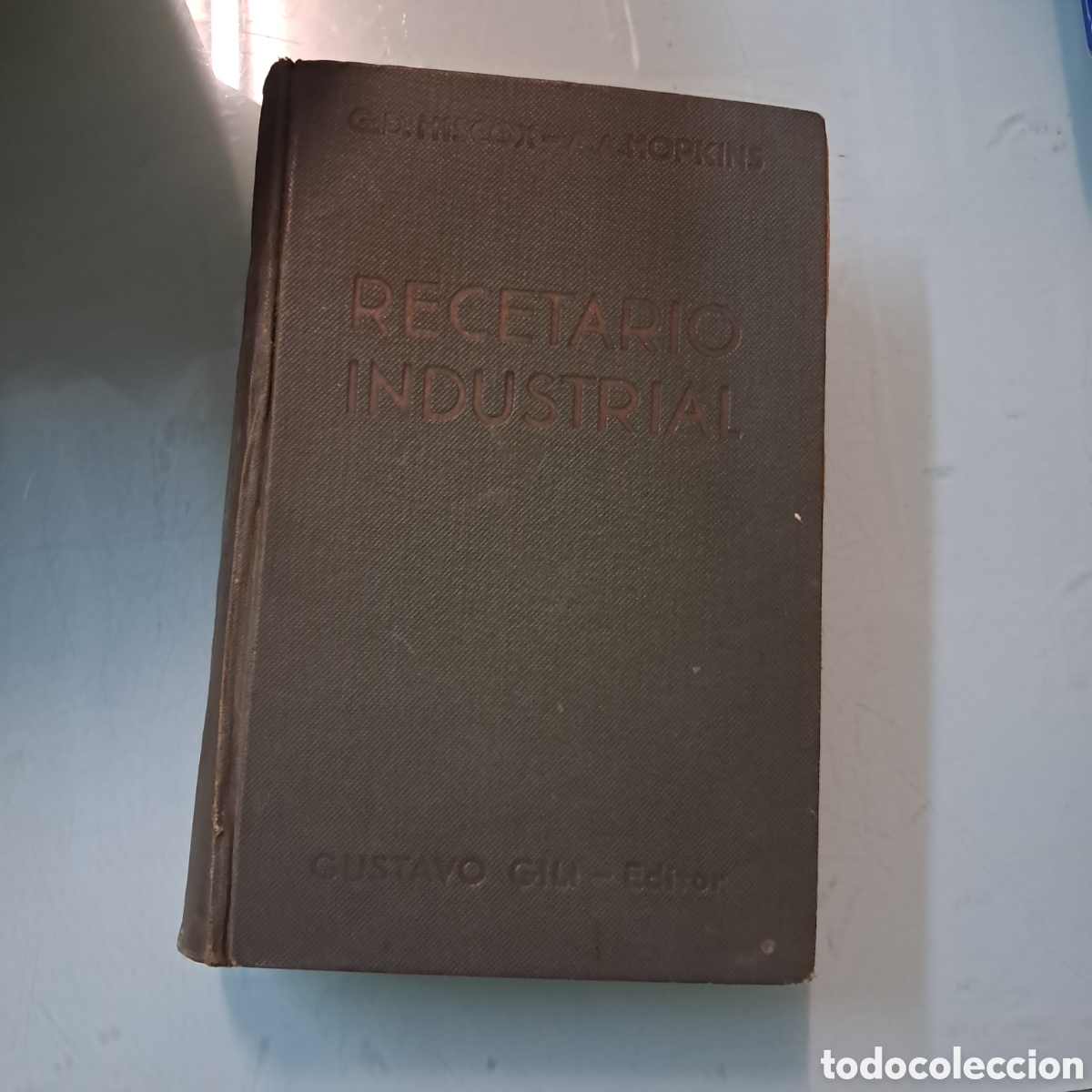 Libros: Recetario industrial ,Hiscox, Ed Gustavo Gili