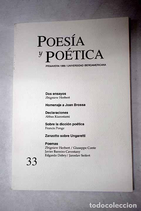 books: Poes&iacute;a y po&eacute;tica, n&ordm; 33