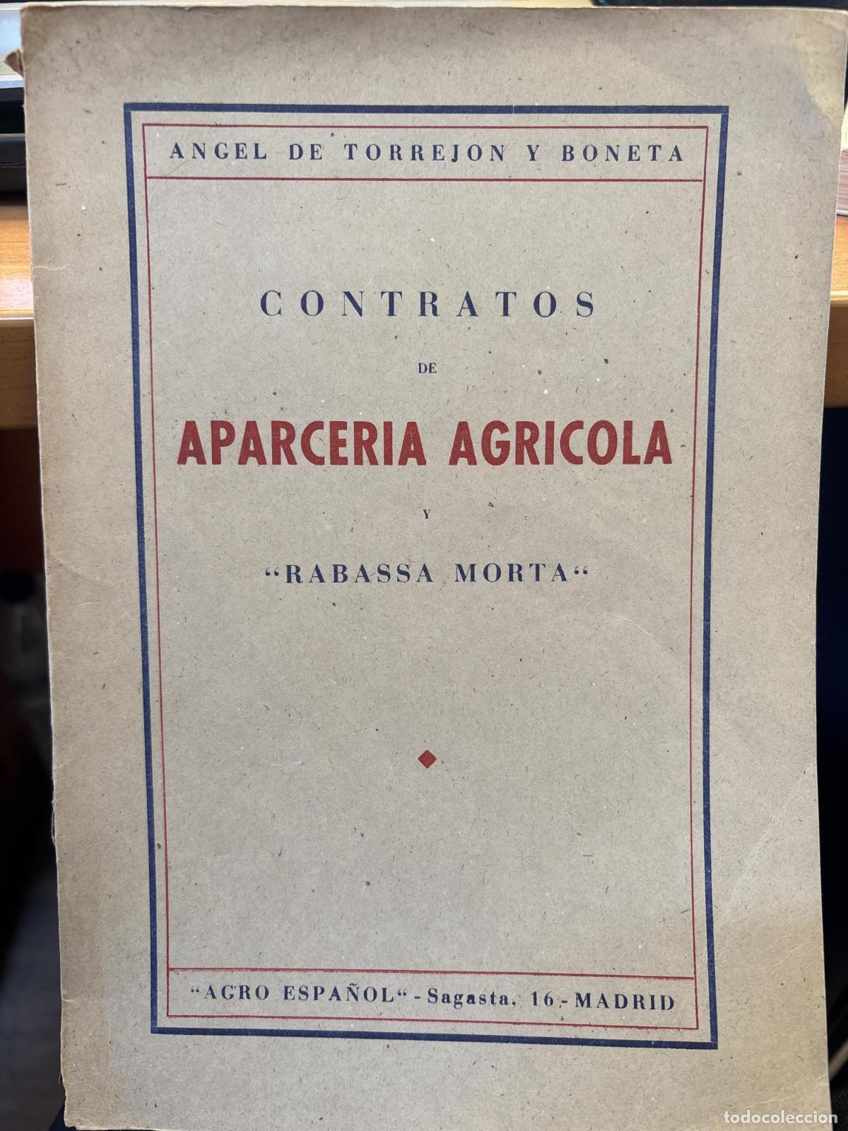 Libros: COTRATOS DE APARCERIA AGRICOLA - - Foto 1