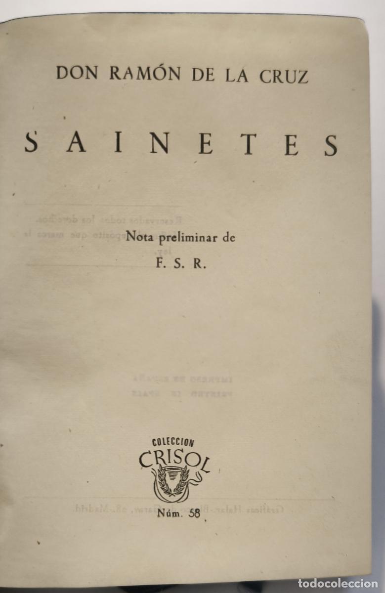 Libros: Sainetes - Don Ram&oacute;n de la Cruz. - Foto 1