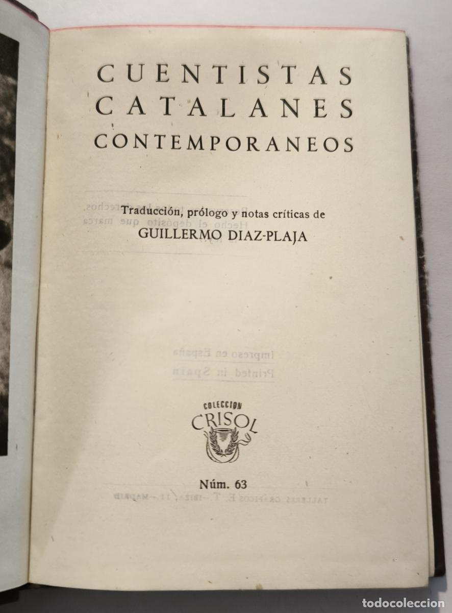 Libros: Cuentistas catalanes contempor&aacute;neos - Guillermo D&iacute;az-Plaja