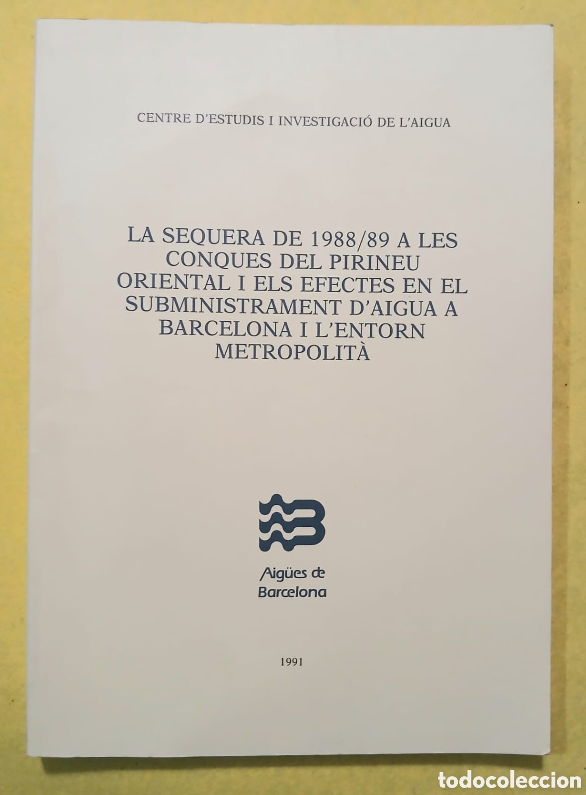 Libros: LA SEQUERA DE 1988/89 A LES CONQUES DEL PIRINEU ORIENTAL I ELS EFECTES EN EL SUBMINISTRAMENT D'AIGUA