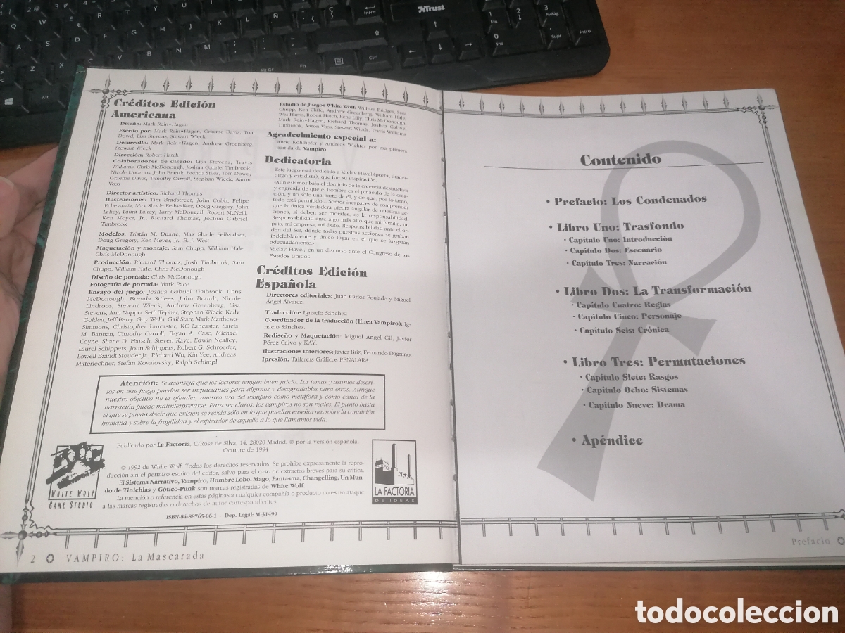 Libros: Libro - Juego de Rol: VAMPIRO. LA MASCARADA. SEGUNDA VERSI&Oacute;N - Foto 4