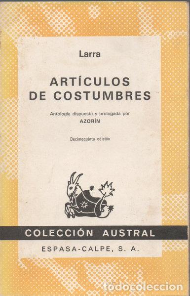 Livres: Art&iacute;culos de costumbres- 9788423903061