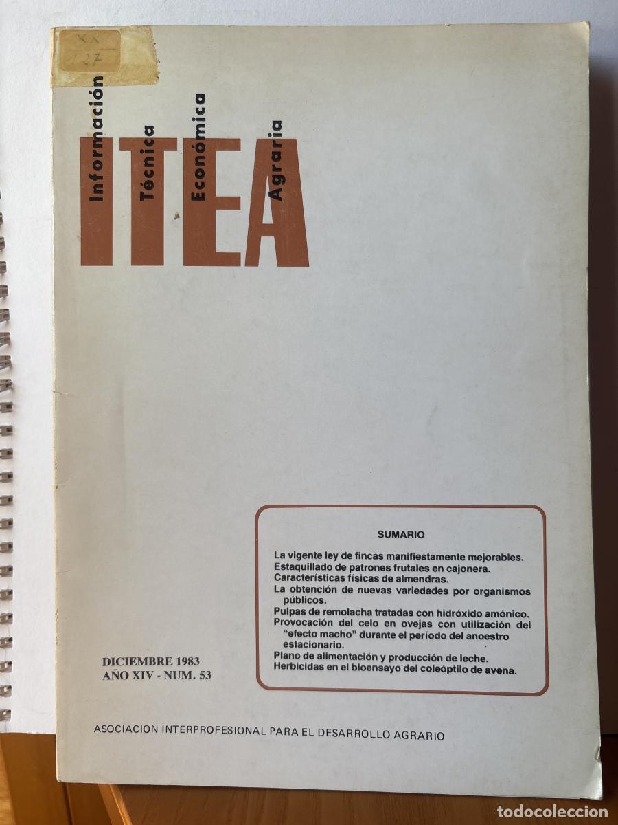 Livros em segunda m&atilde;o: INFORMACION TECNICA ECONOMICA AGRARIA. DICIEMBRE 1983. A&Ntilde;O XIV. N&ordm;53 - TDK833
