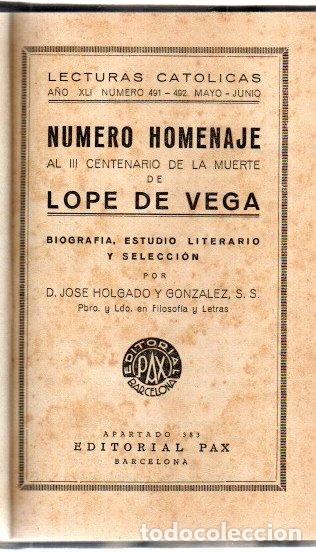 Livros em segunda m&atilde;o: Lecturas Cat&oacute;licas, a&ntilde;o XLI. N&uacute;mero 491-492, Mayo-Junio. Numero homenaje al III centenario de la mue