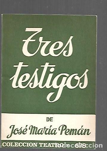 Libros: TRES TESTIGOS - PEMAN, JOSE MARIA - Foto 1