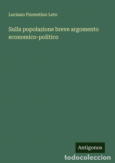 Libros: Sulla popolazione breve argomento economico-politico- 9783563206164