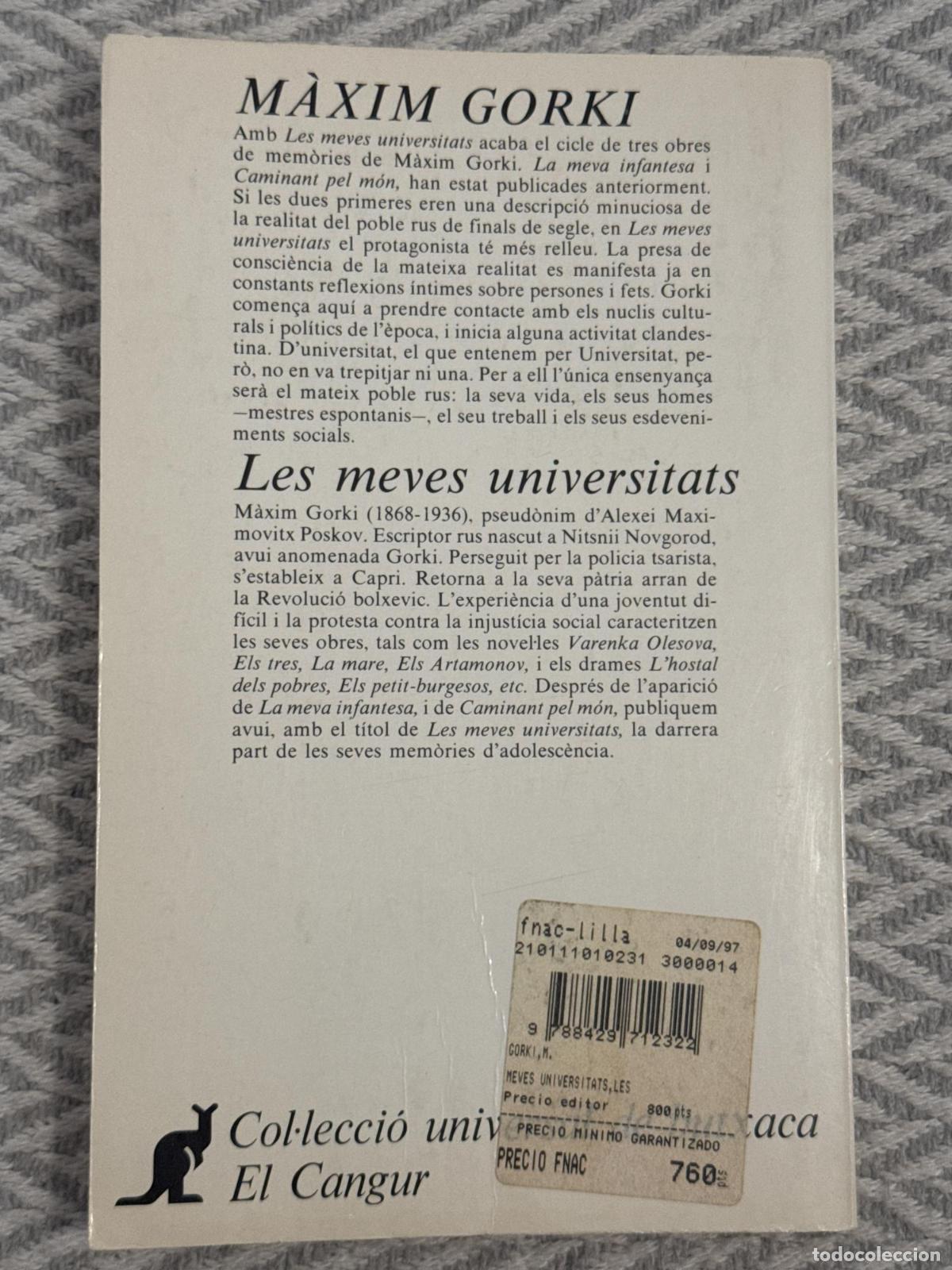 Libros: Les meves universitats - M&agrave;xim Gorki - Foto 3