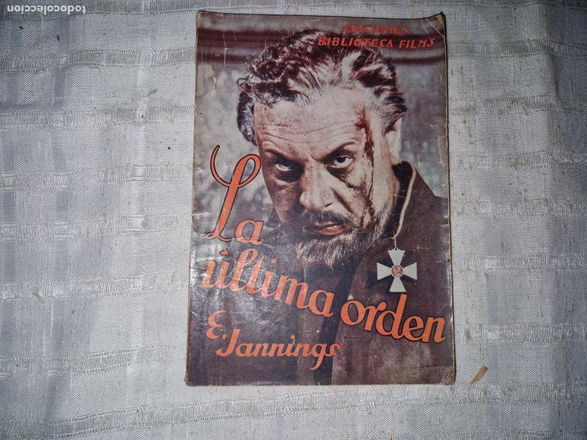Libros: LA ULTIMA ORDEN. E. JANNINGS.