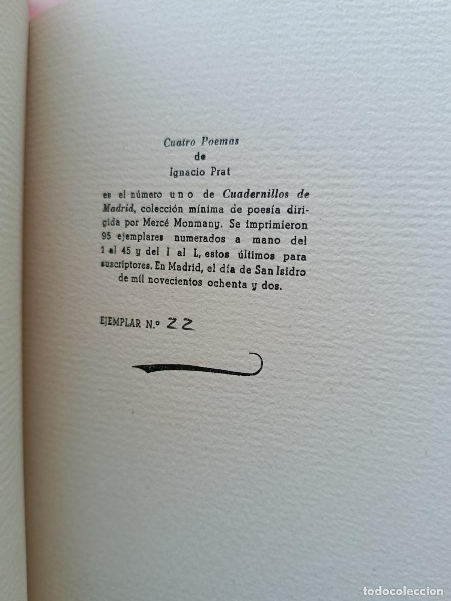 Libros: CUATRO POEMAS - IGNACIO PRAT - Foto 2