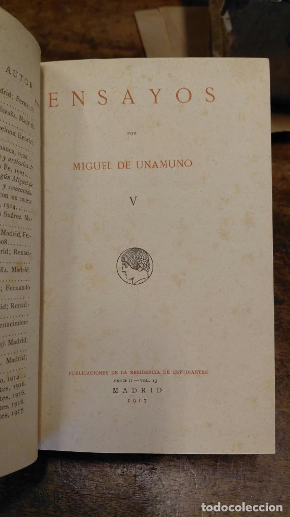 Libros: ENSAYOS. Tomo V. - UNAMUNO, Miguel de. - Foto 3