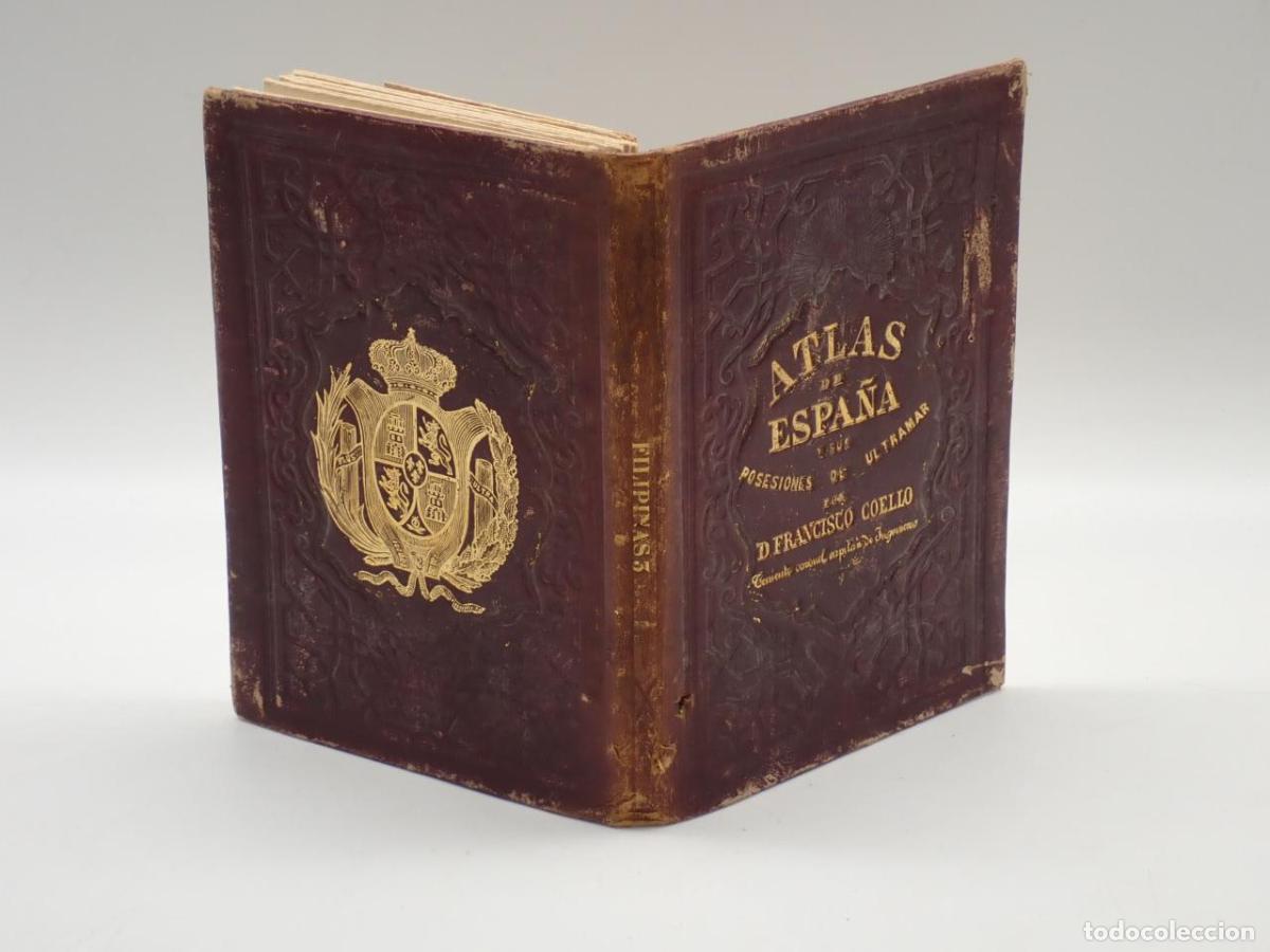 Libros: Islas Filipinas. Media hoja superior - Media hoja inferior. Atlas de Espa&ntilde;a y sus posesiones de Ultr