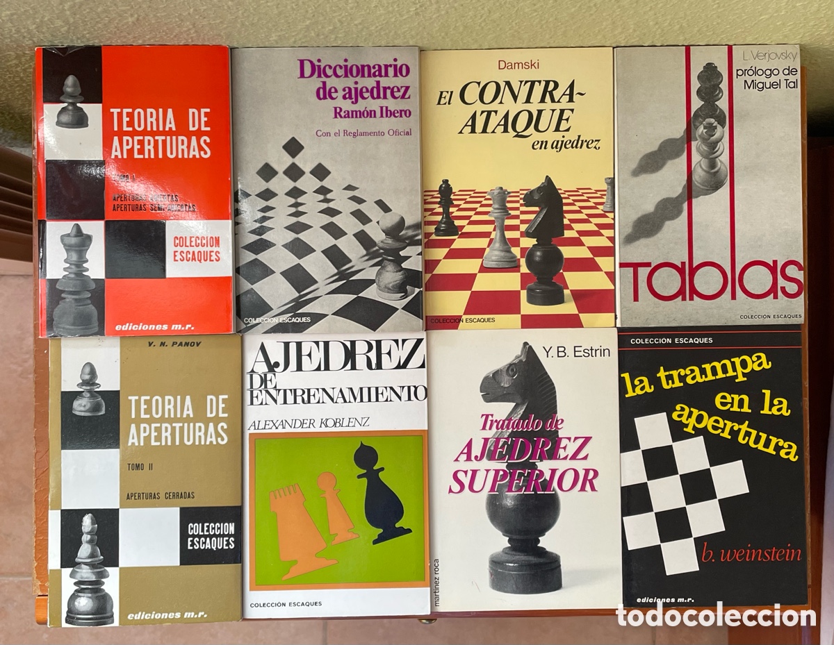 Libros: Lote 9 libros de ajedrez. Colecci&oacute;n Escaques - Ediciones Mart&iacute;nez Roca.