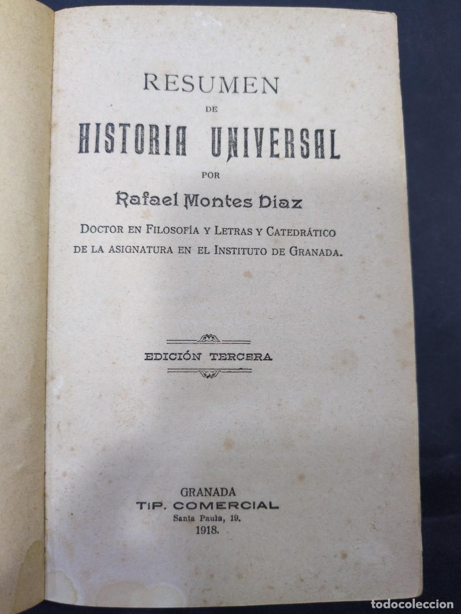 Libros: CURSO Y RESUMEN DE HISTORIA UNIVERSAL. - Montes D&iacute;az. Rafael, 1918 3 edi