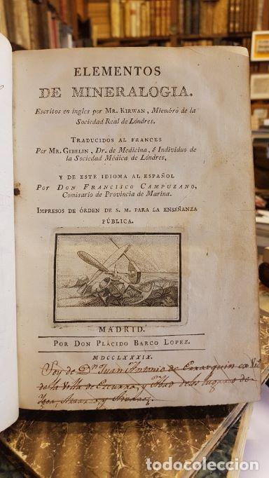 B&uuml;cher: ELEMENTOS DE MINERALOGIA. Trad. al franc&eacute;s por Mr. Gibelin, ... y de este idioma al espa&ntilde;ol por Do