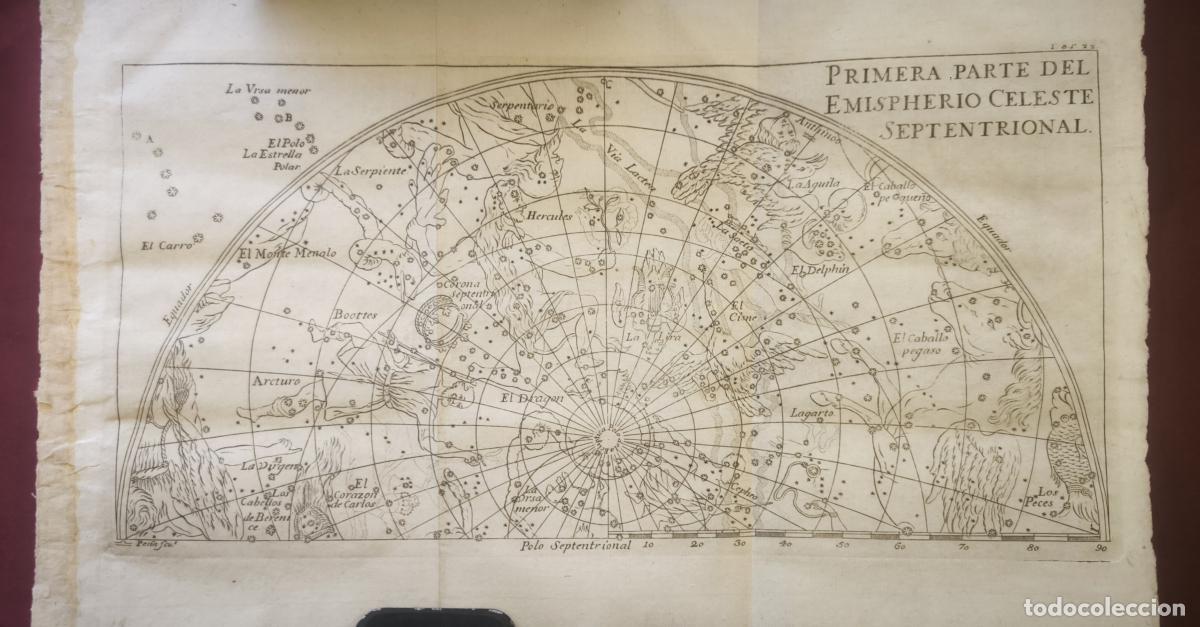 Libros: (Mapa) Primera parte del emispherio celeste septentrional - Segunda parte del emispherio celeste sep - Foto 2