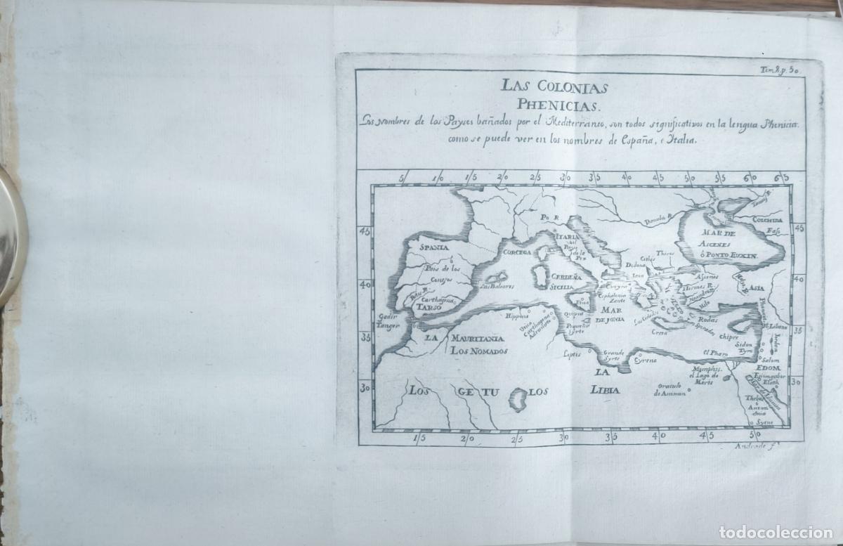 Libros: (Mapa) Las Colonias Phenicias. Los nombres de los Payses ba&ntilde;ados por el Mediterr&aacute;neo son todos sign