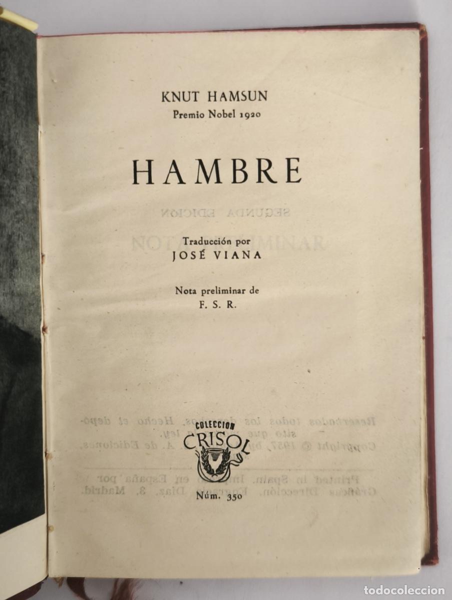 Libros: Hambre - Knut Hamsun - Foto 1